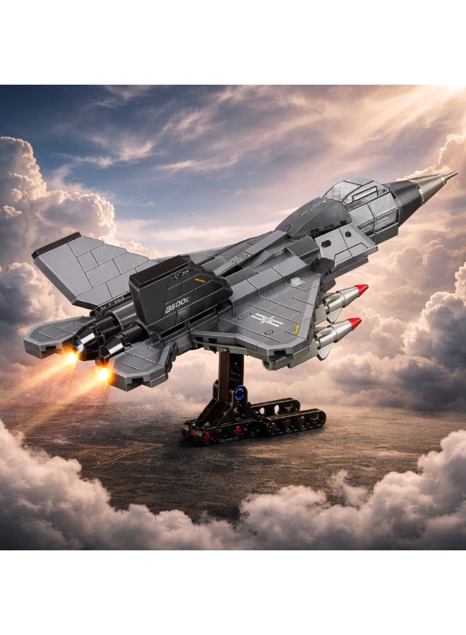 MINGDI J-35 Fighter Jet Building Blocks 317 PCS – Military Warplane Construction Toy for Kids 6+ – Airplane Model with Realistic Stickers & Easy Assembly Guide - Image 2